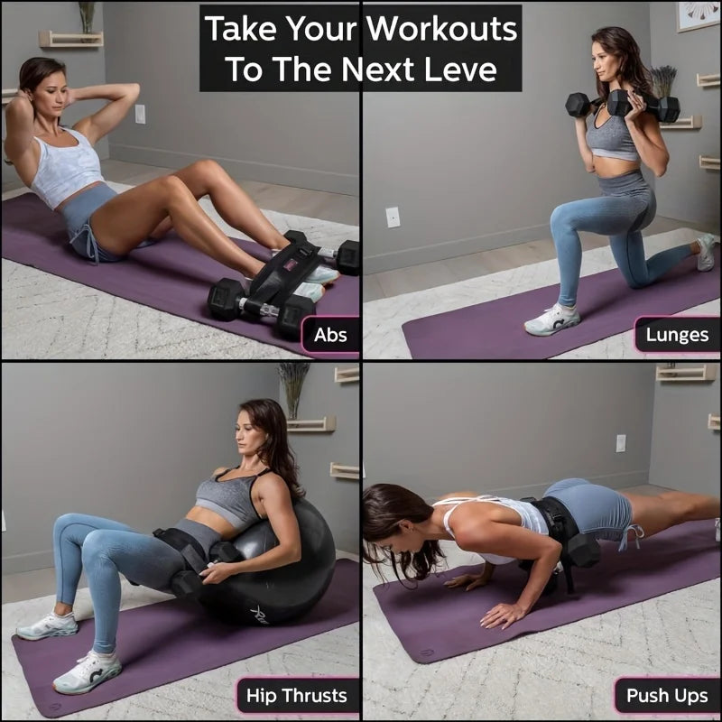 Hold Weights up to 600Lbs Hip Thrust Belt - Heavy Duty, Comfortable, Adjustable Hip Belt for Glute Trainer with Anti-Slip Pads Upgrade Hip Thrust Belt Ideal for Home Workouts with Dumbbells, Kettlebells, Plates Extra Padding for Gym and Home
